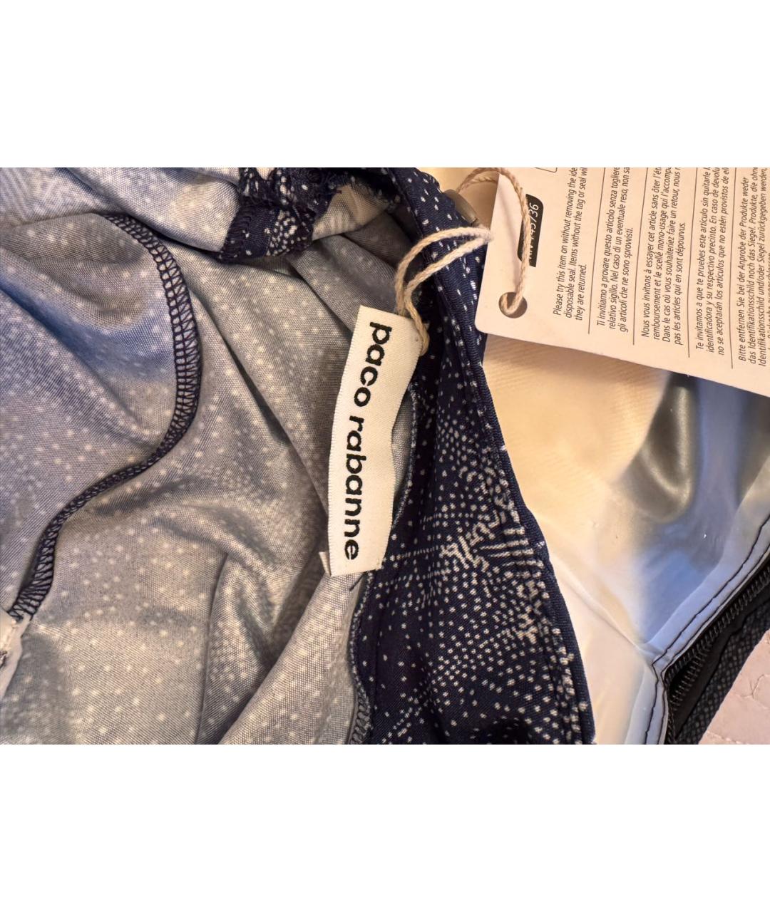 PACO RABANNE Синее вискозное коктейльное платье, фото 3