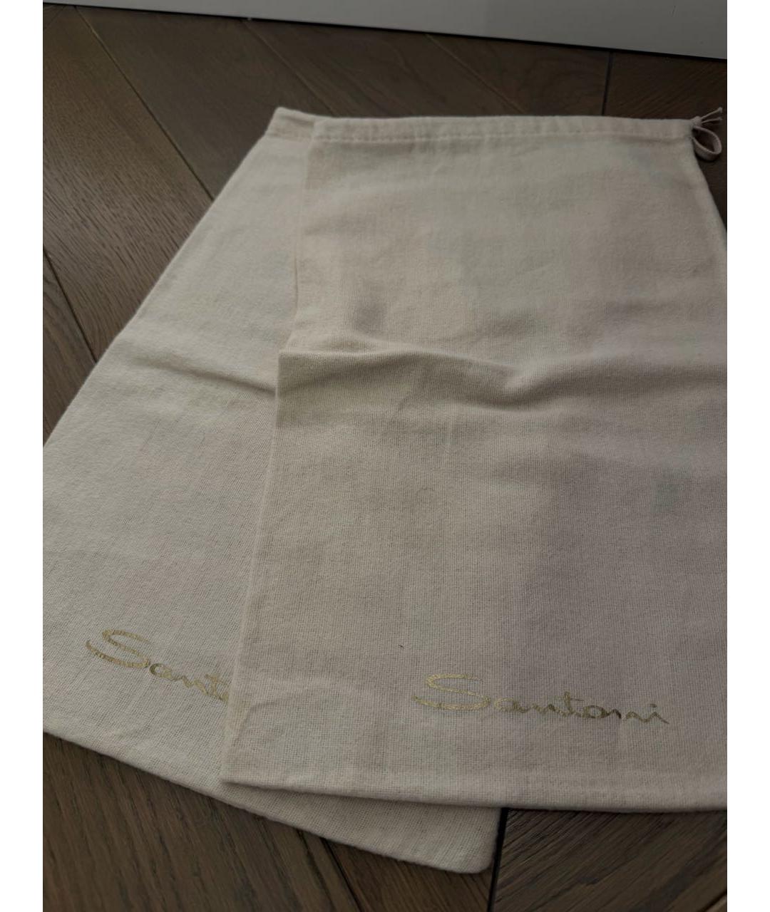 SANTONI Темно-синие кожаные низкие кроссовки / кеды, фото 6