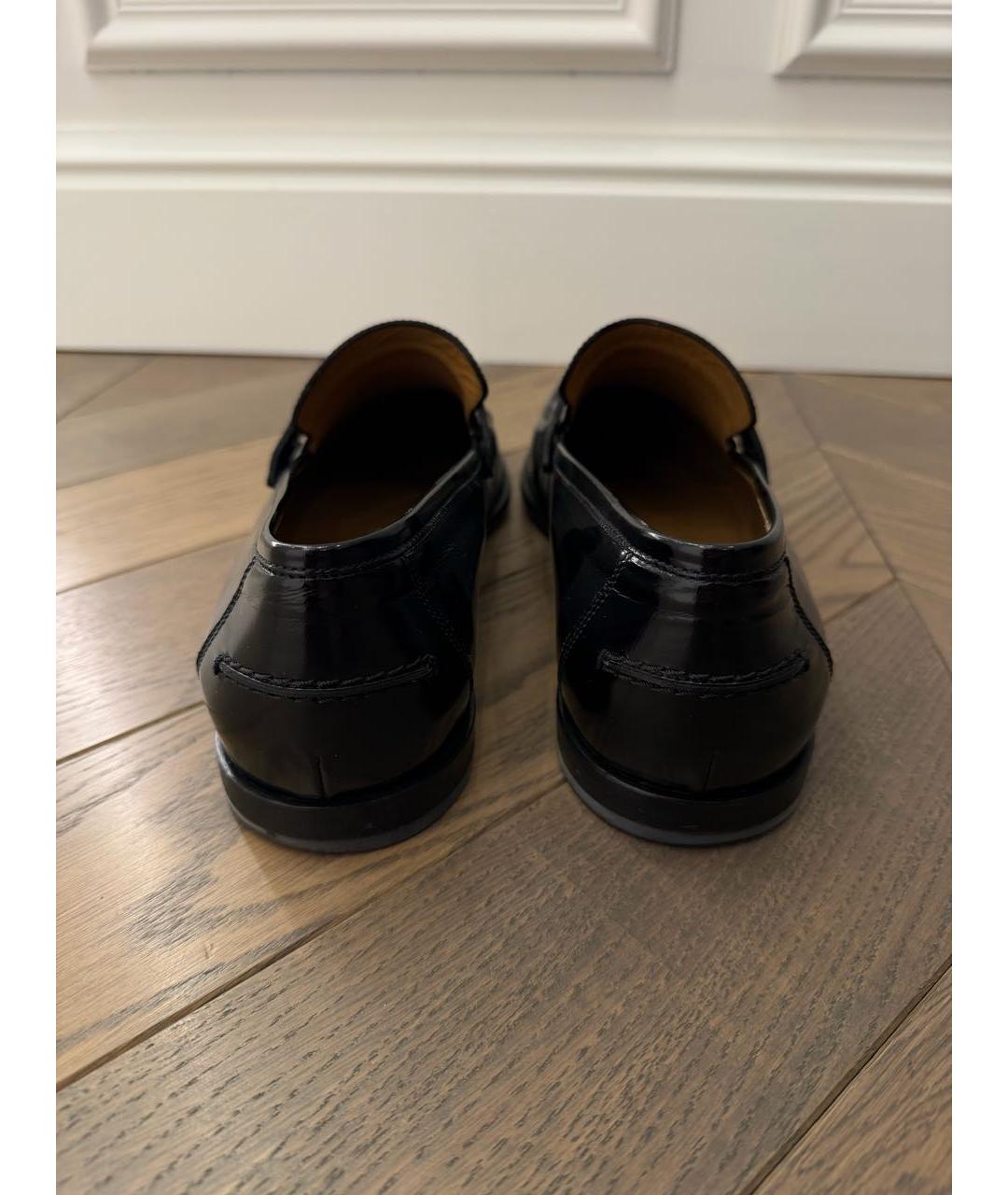 JIMMY CHOO Черные лоферы из лакированной кожи, фото 4