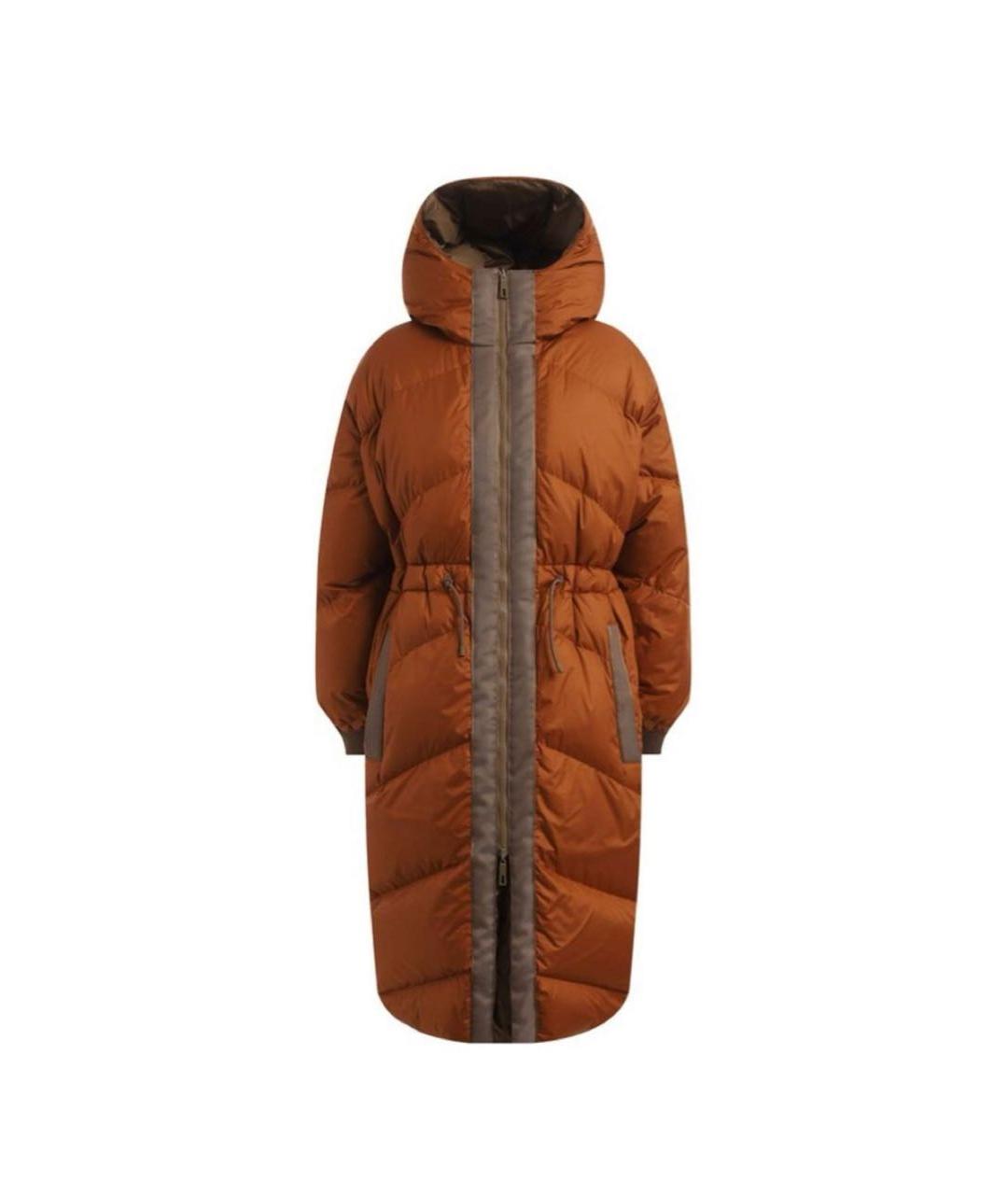 HERMES Коричневый пуховик, фото 2