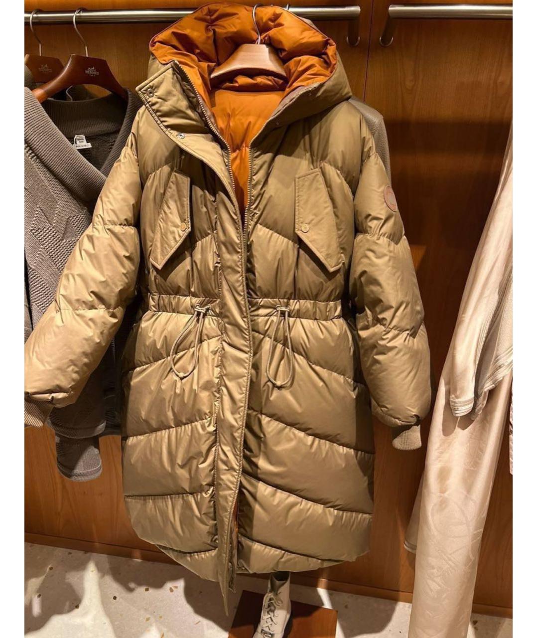 HERMES Коричневый пуховик, фото 3