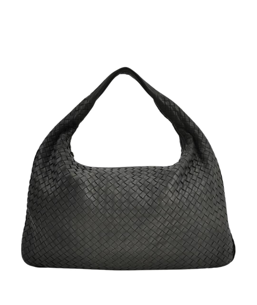 BOTTEGA VENETA Черная кожаная сумка с короткими ручками, фото 10