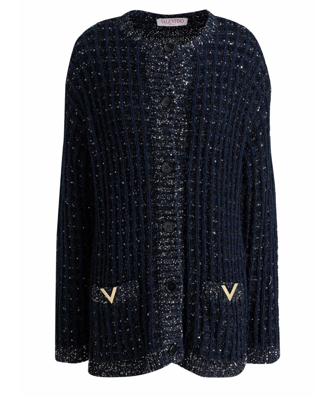 VALENTINO Темно-синий хлопковый кардиган, фото 1