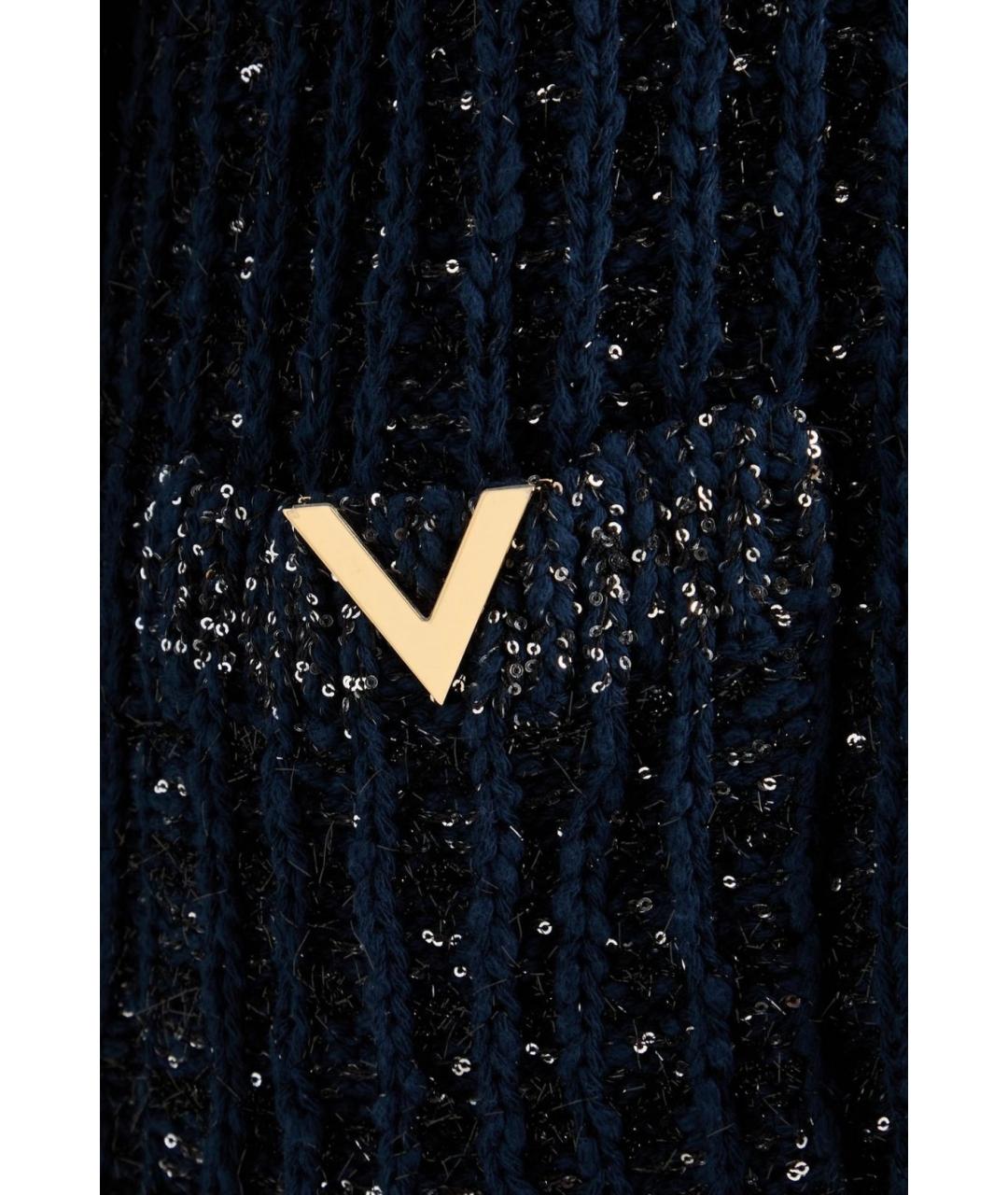 VALENTINO Темно-синий хлопковый кардиган, фото 4
