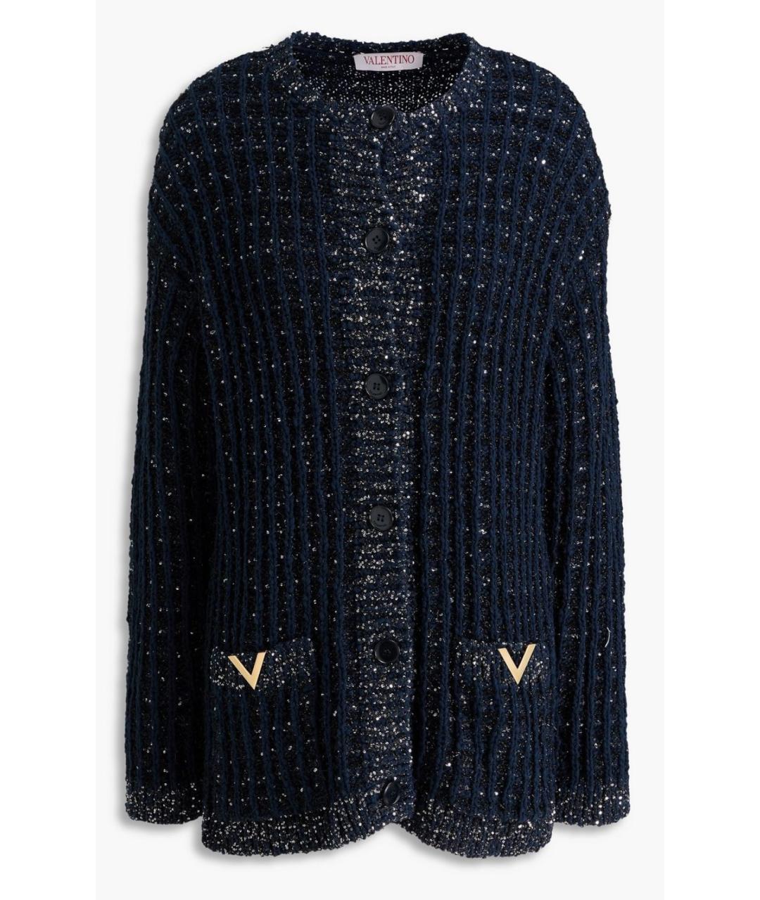 VALENTINO Темно-синий хлопковый кардиган, фото 5