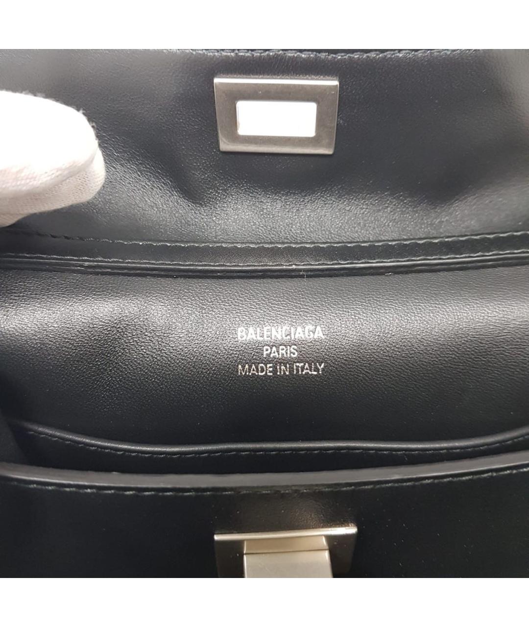 BALENCIAGA Черная кожаная сумка с короткими ручками, фото 6