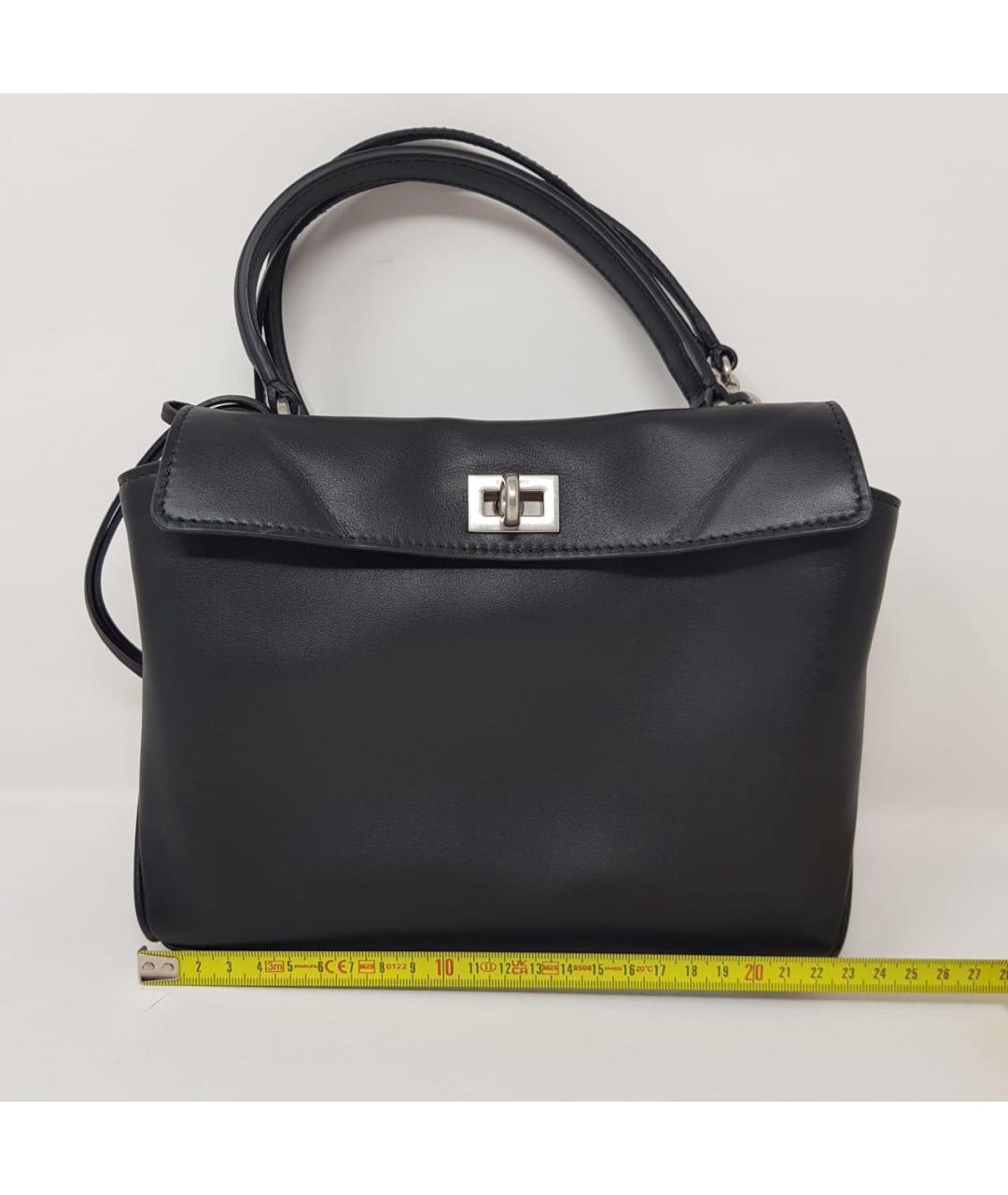 BALENCIAGA Черная кожаная сумка с короткими ручками, фото 7