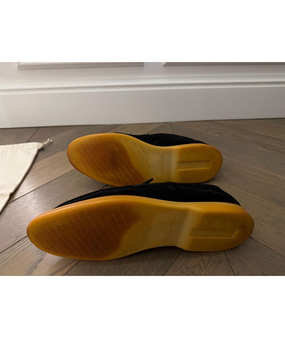 LORO PIANA Черные замшевые лоферы, фото 4