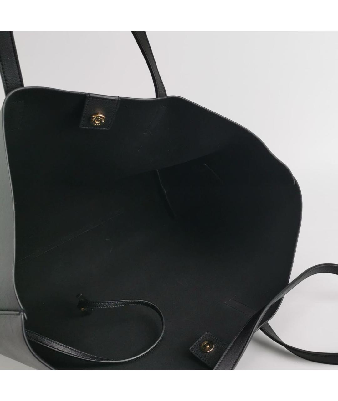SAINT LAURENT Черная кожаная сумка с короткими ручками, фото 5