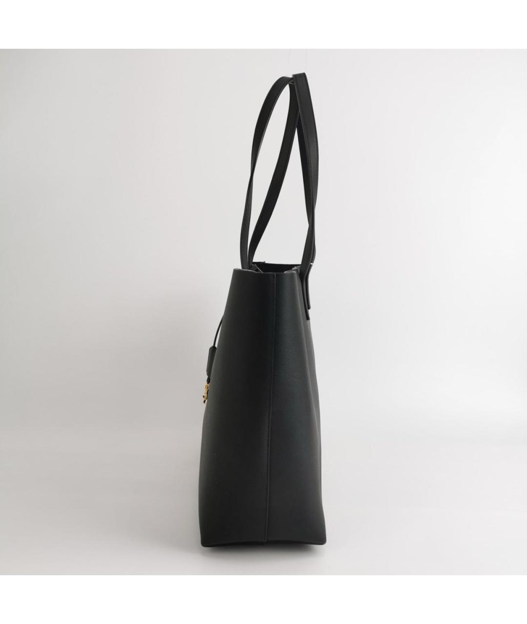 SAINT LAURENT Черная кожаная сумка с короткими ручками, фото 2