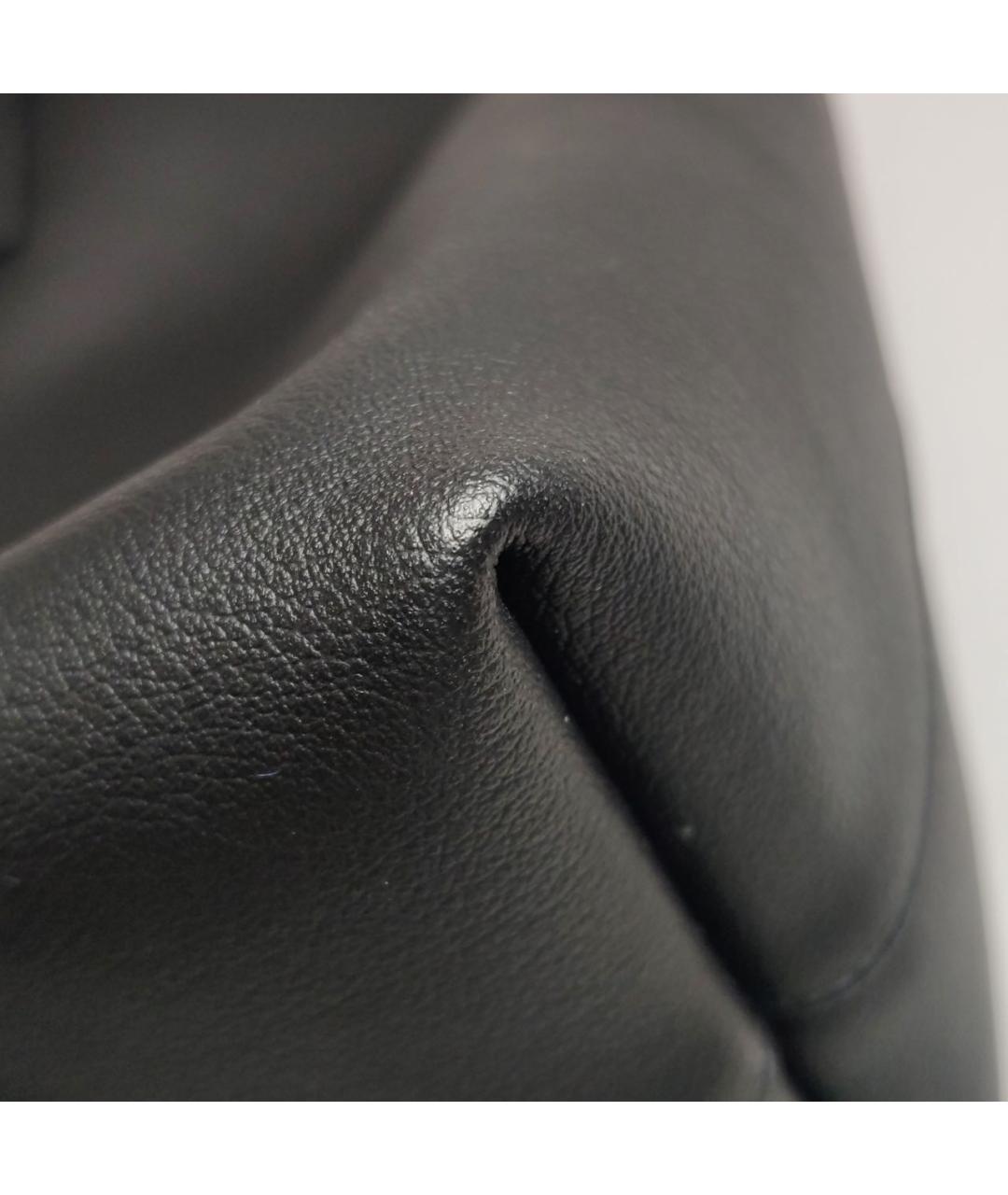 SAINT LAURENT Черная кожаная сумка с короткими ручками, фото 7