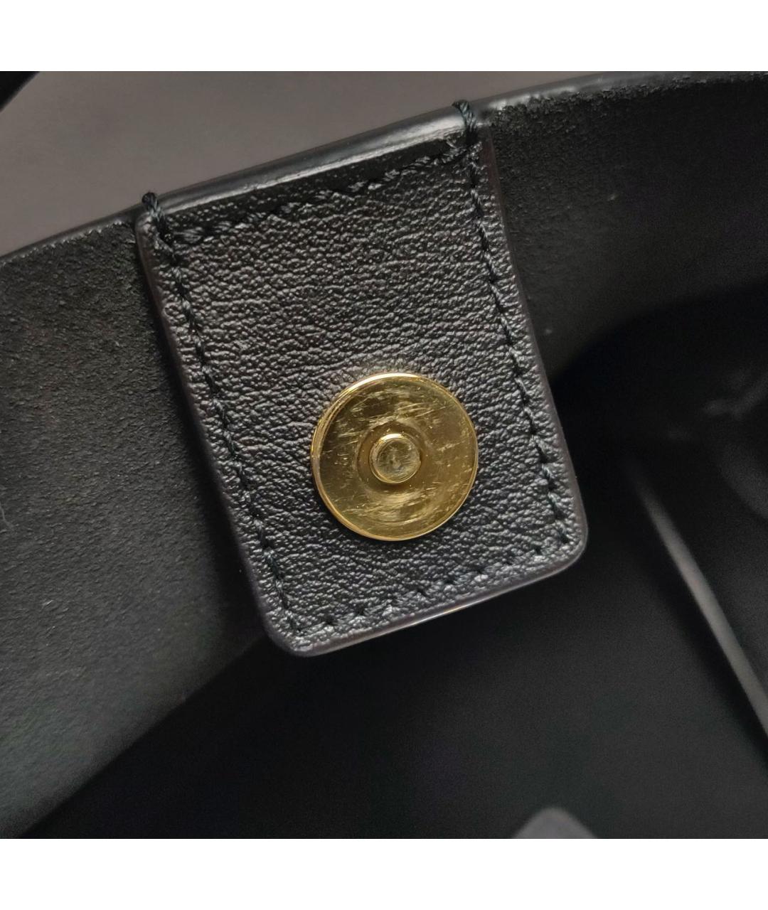SAINT LAURENT Черная кожаная сумка с короткими ручками, фото 6