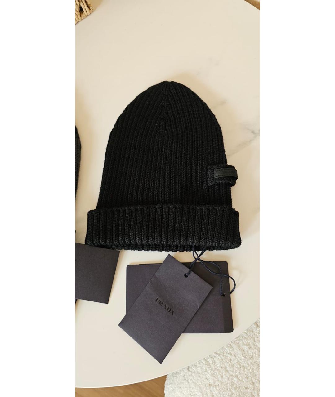 PRADA Черная шапка, фото 2