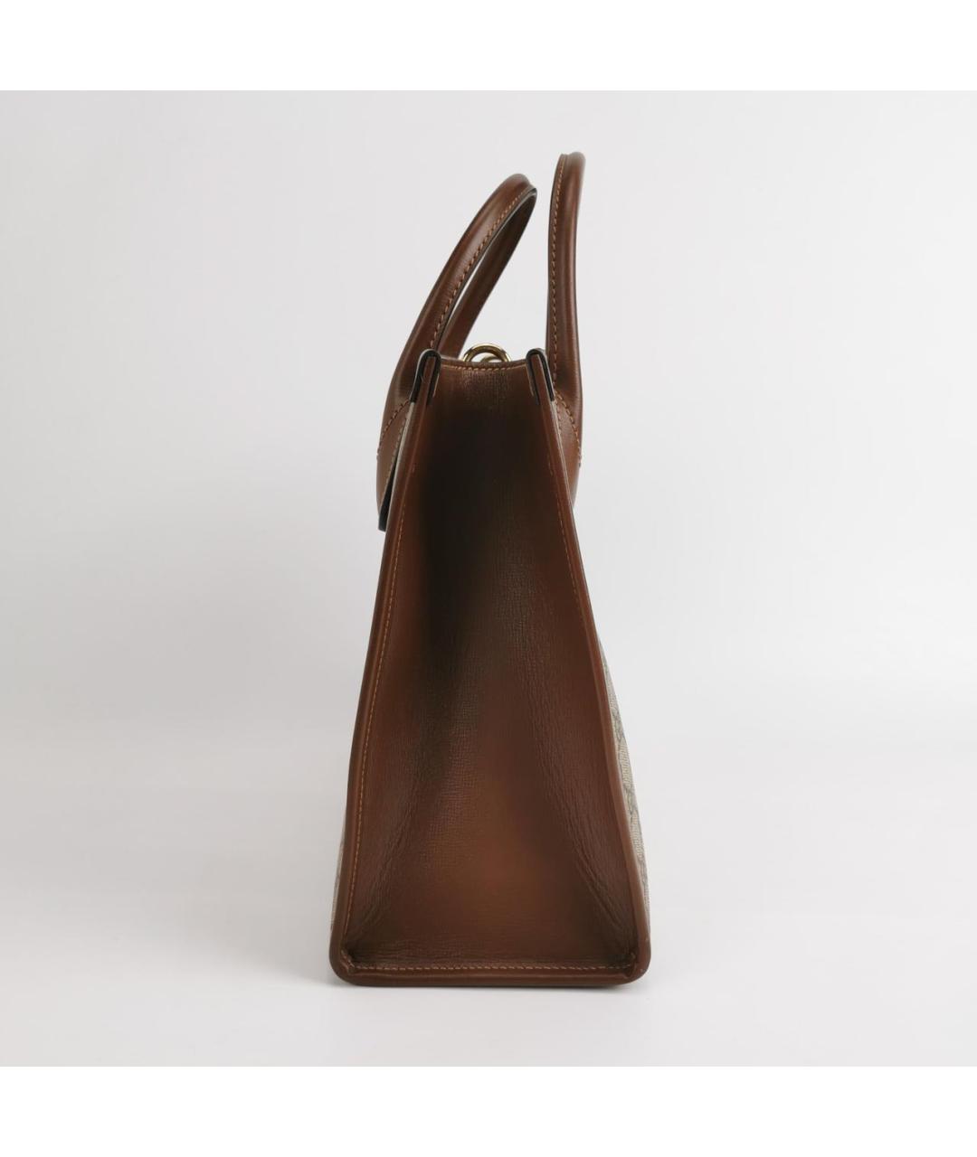GUCCI Коричневая кожаная сумка с короткими ручками, фото 3