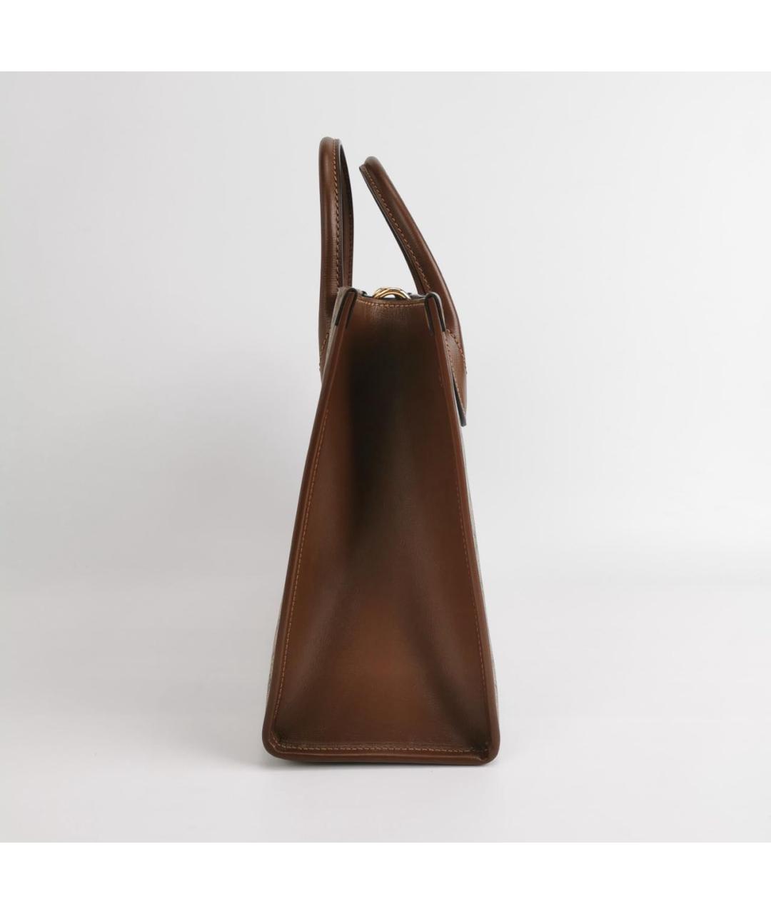 GUCCI Коричневая кожаная сумка с короткими ручками, фото 2