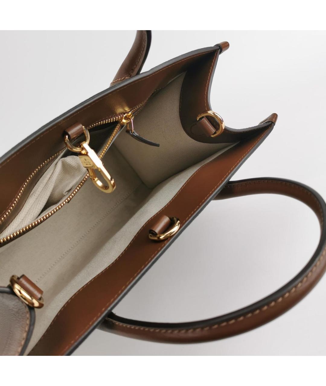 GUCCI Коричневая кожаная сумка с короткими ручками, фото 5