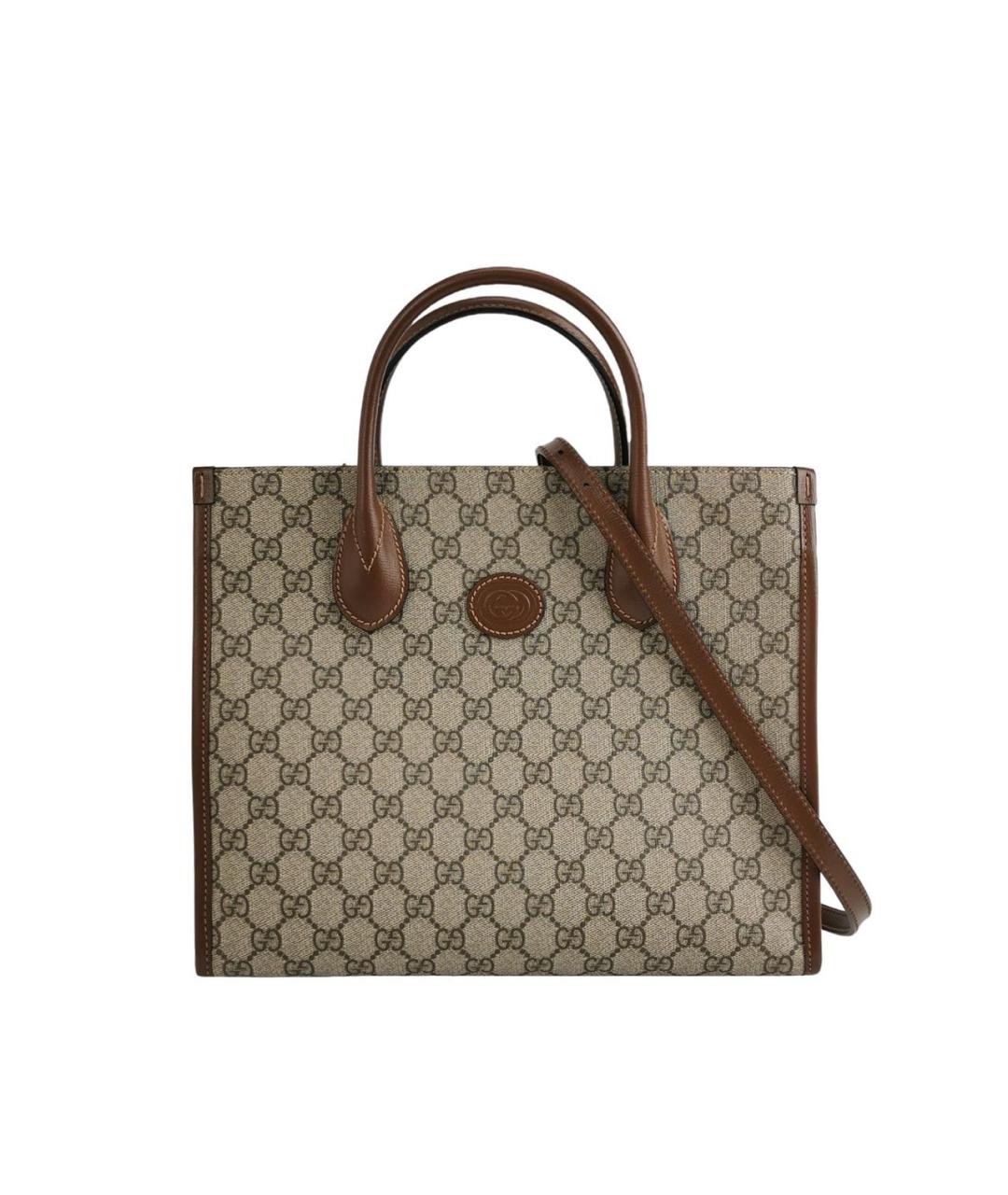 GUCCI Коричневая кожаная сумка с короткими ручками, фото 9