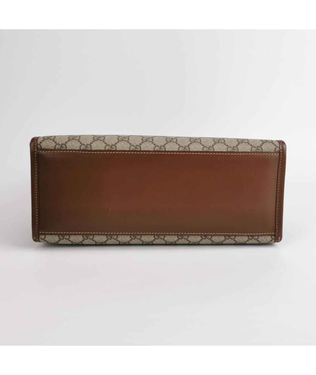 GUCCI Коричневая кожаная сумка с короткими ручками, фото 4