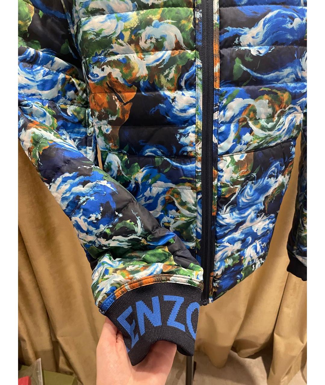 KENZO Темно-синяя полиэстеровая куртка, фото 5