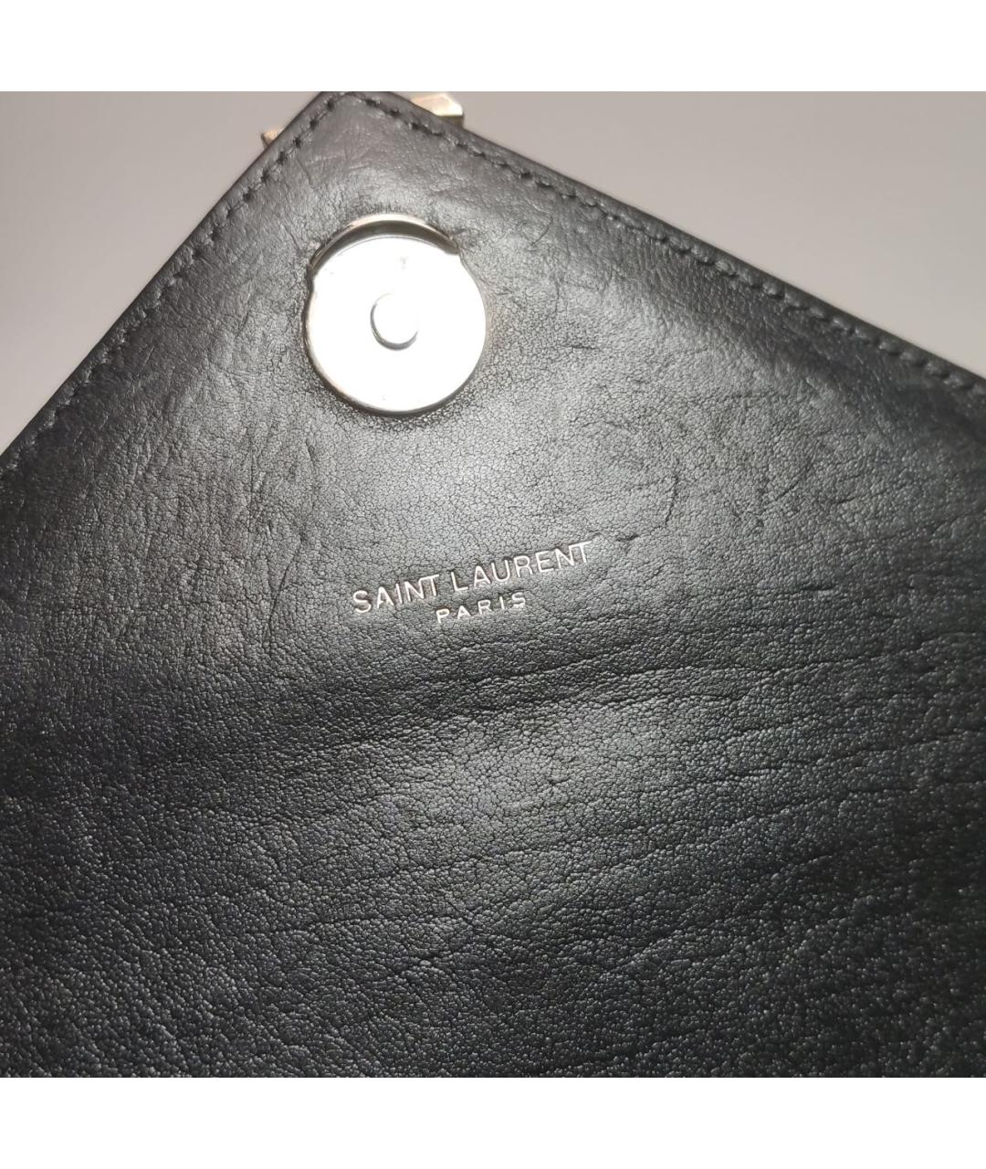 SAINT LAURENT Черная кожаная сумка через плечо, фото 5