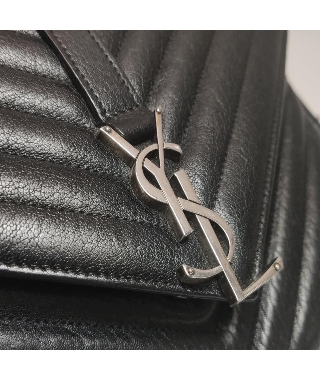 SAINT LAURENT Черная кожаная сумка через плечо, фото 8