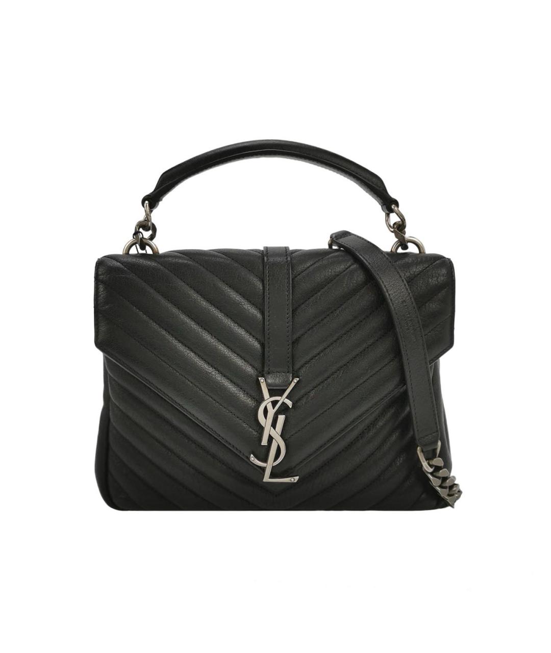 SAINT LAURENT Черная кожаная сумка через плечо, фото 9