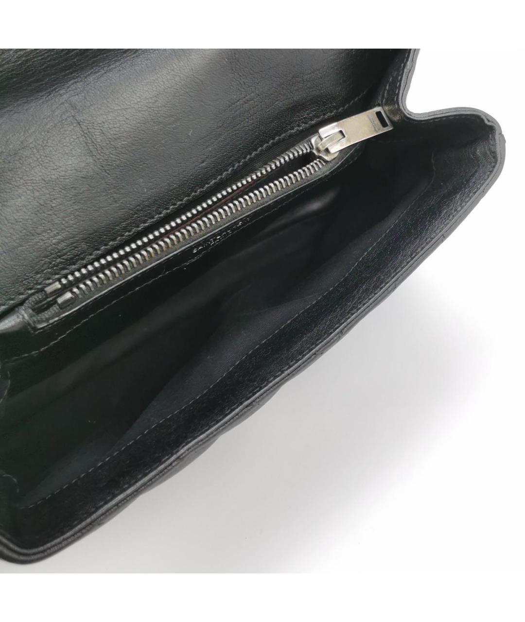 SAINT LAURENT Черная кожаная сумка через плечо, фото 4