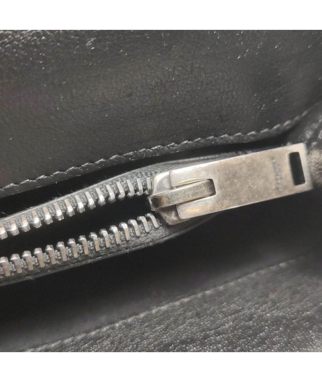 SAINT LAURENT Черная кожаная сумка через плечо, фото 6