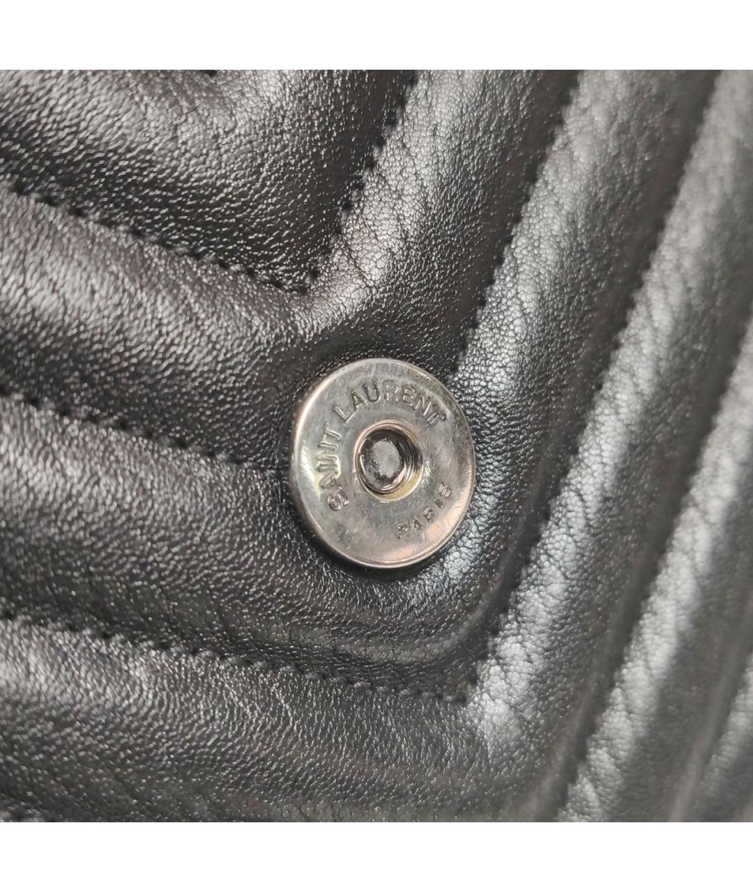 SAINT LAURENT Черная кожаная сумка через плечо, фото 7