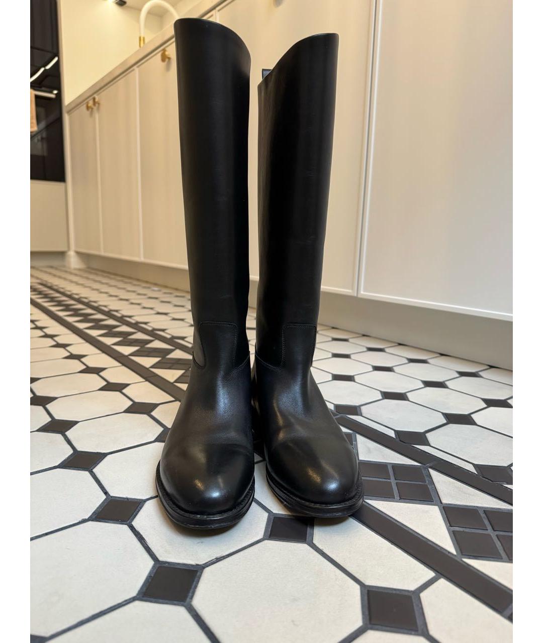 12 STOREEZ Черные кожаные сапоги, фото 2