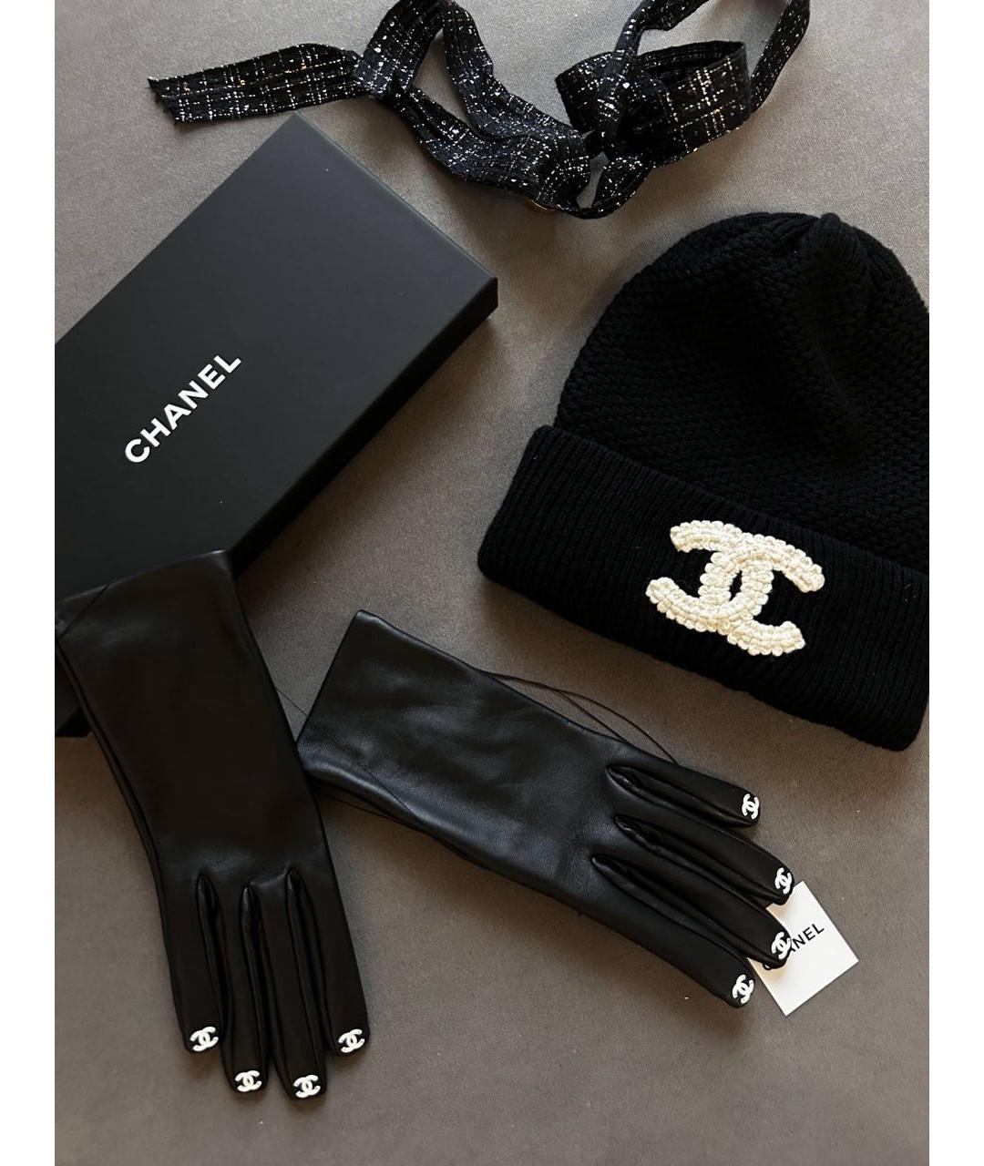 CHANEL Черные кожаные перчатки, фото 3