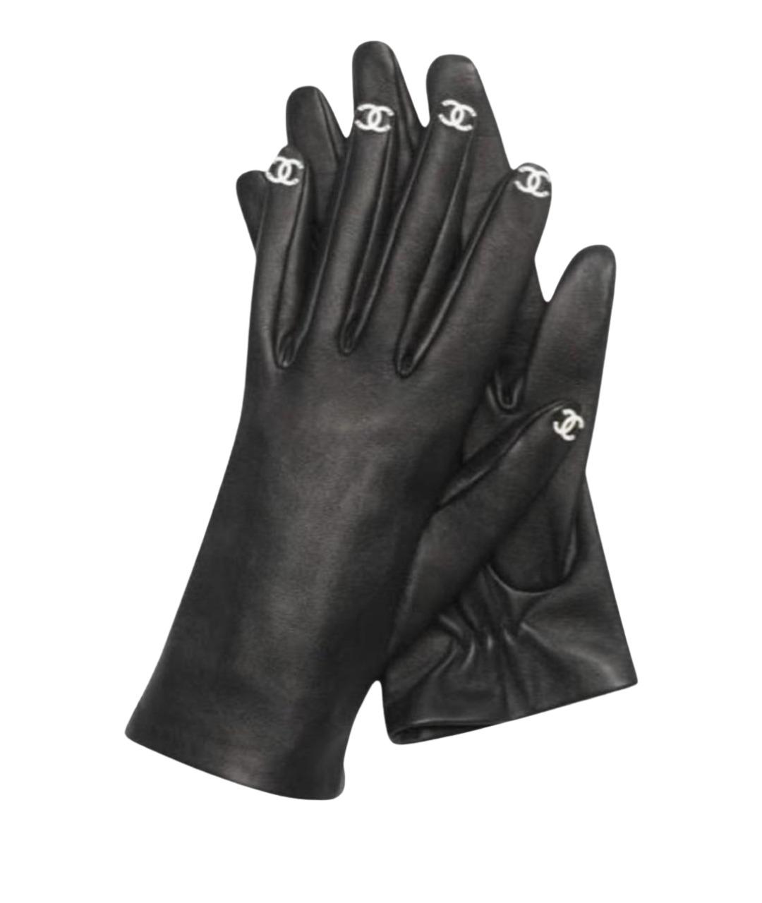 CHANEL Черные кожаные перчатки, фото 1