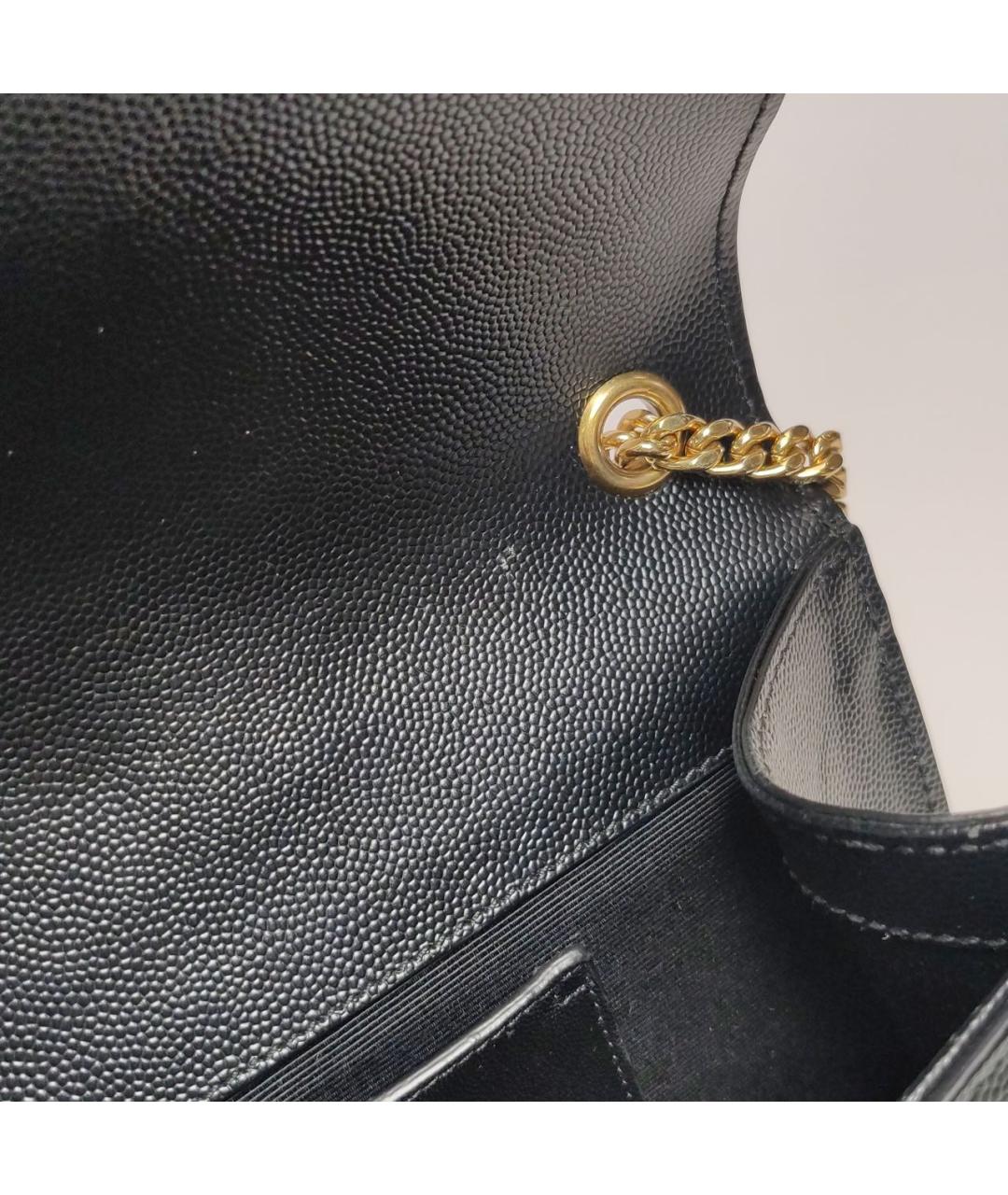 SAINT LAURENT Черная кожаная сумка через плечо, фото 8