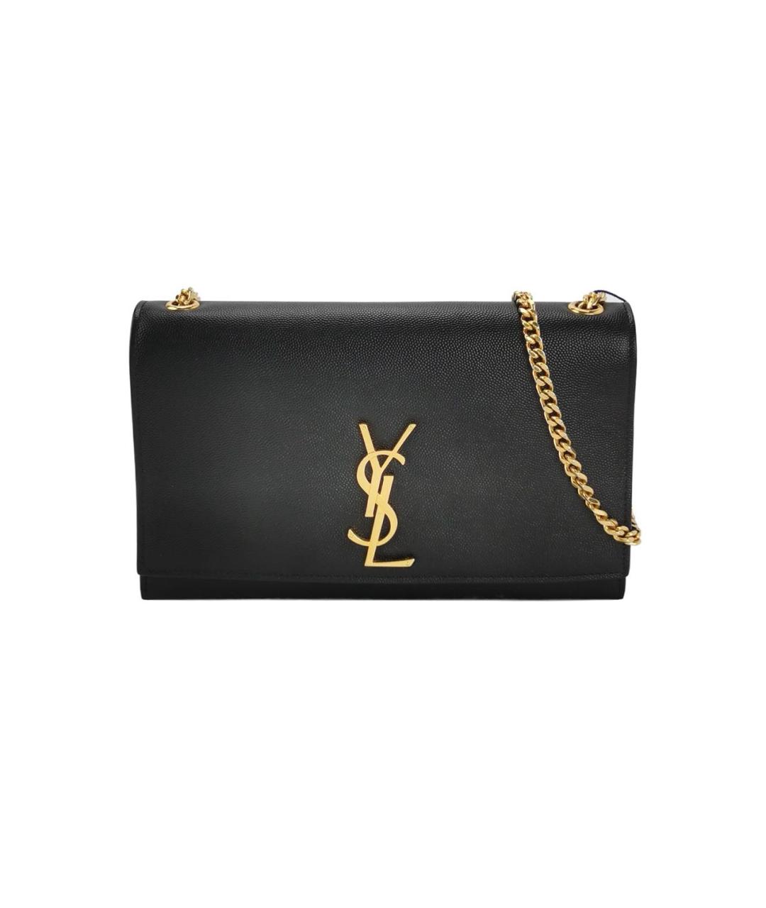 SAINT LAURENT Черная кожаная сумка через плечо, фото 9