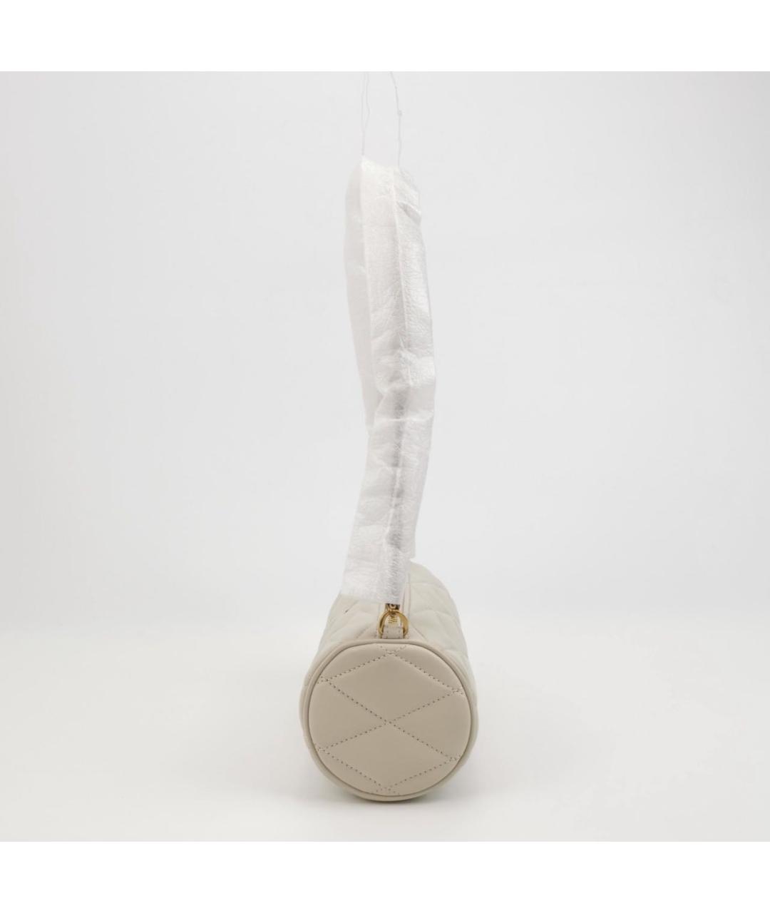 SAINT LAURENT Бежевая кожаная сумка с короткими ручками, фото 2