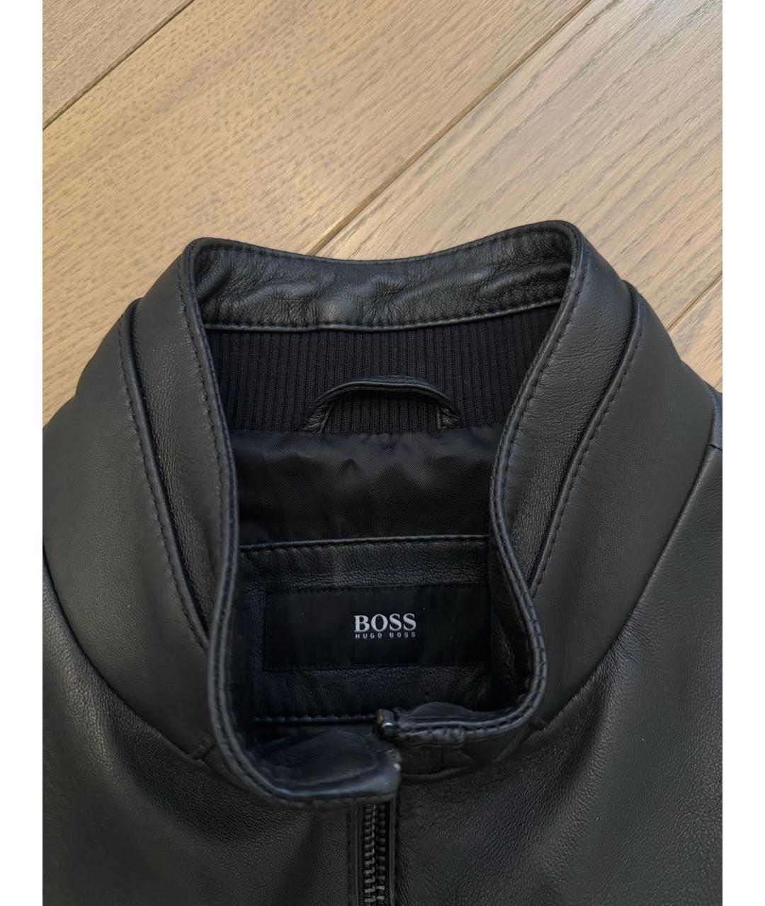 HUGO BOSS Черная кожаная куртка, фото 8