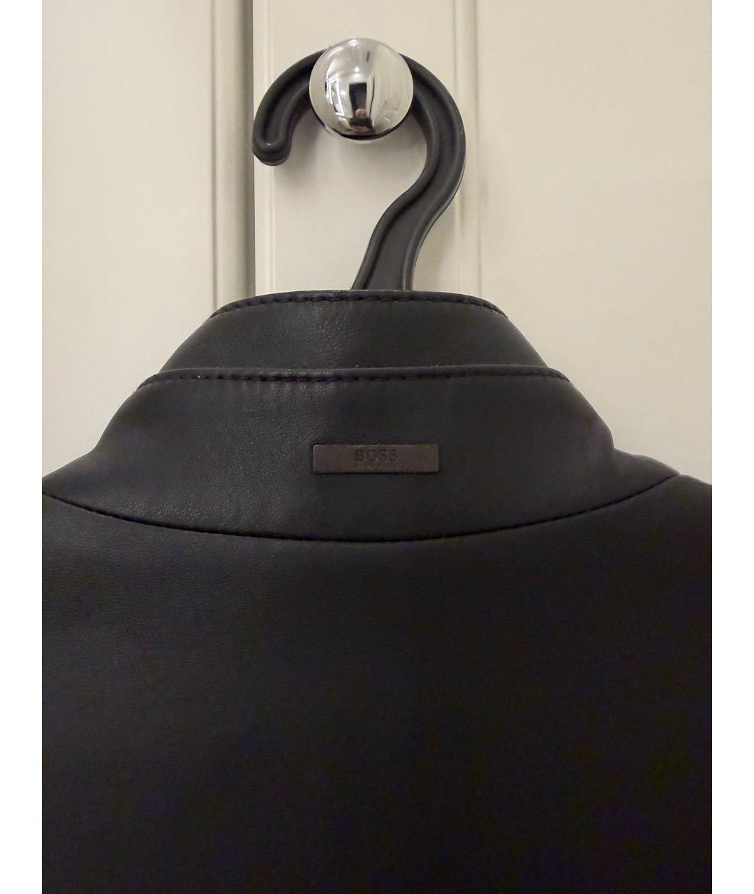 HUGO BOSS Черная кожаная куртка, фото 3