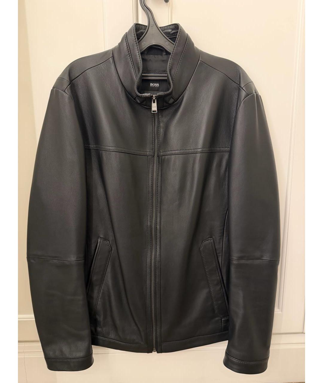 HUGO BOSS Черная кожаная куртка, фото 6
