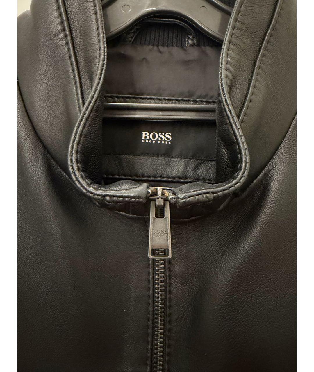 HUGO BOSS Черная кожаная куртка, фото 4