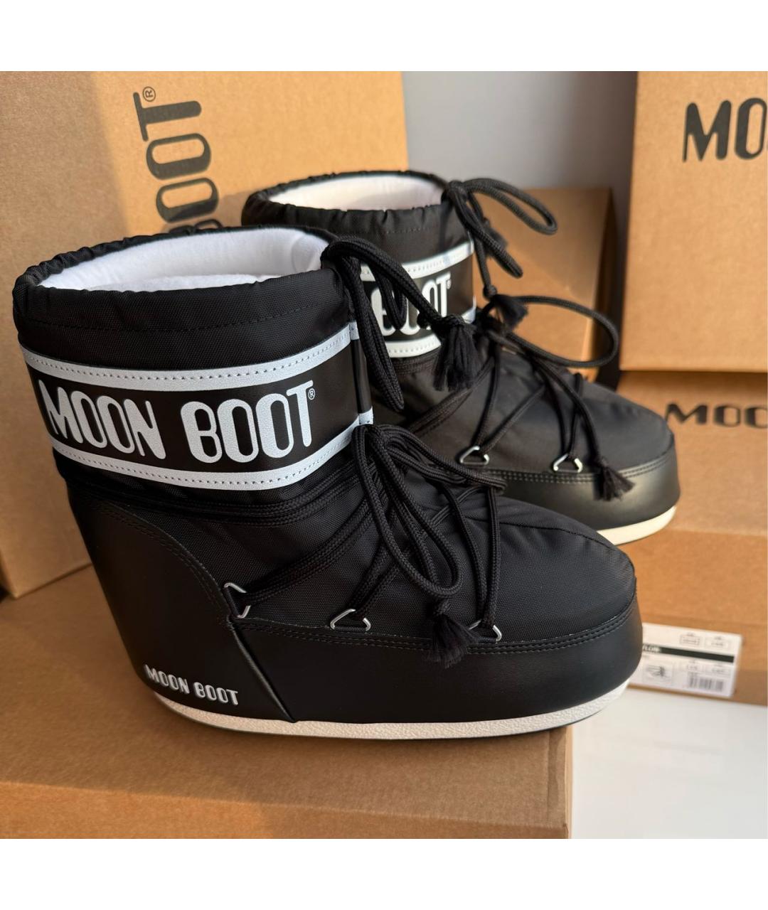 MOON BOOT Черные текстильные сапоги, фото 5