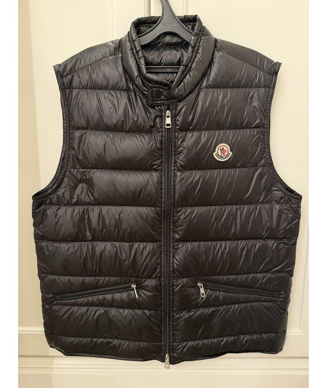 MONCLER Черный полиэстеровый жилет, фото 4