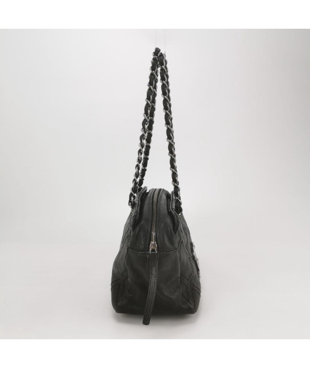 CHANEL Черная кожаная сумка через плечо, фото 3