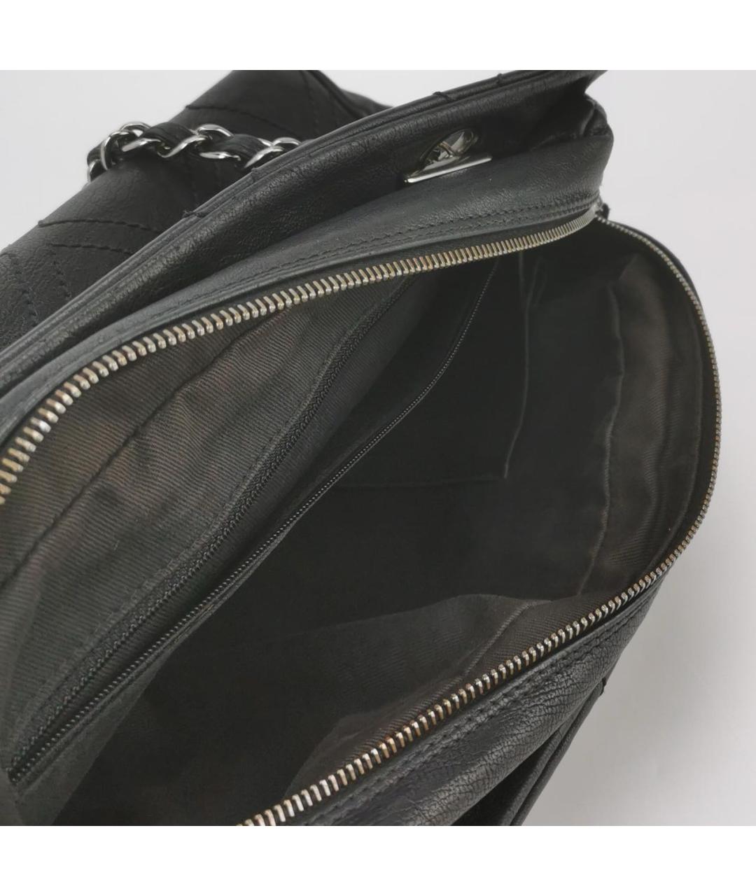 CHANEL Черная кожаная сумка через плечо, фото 5