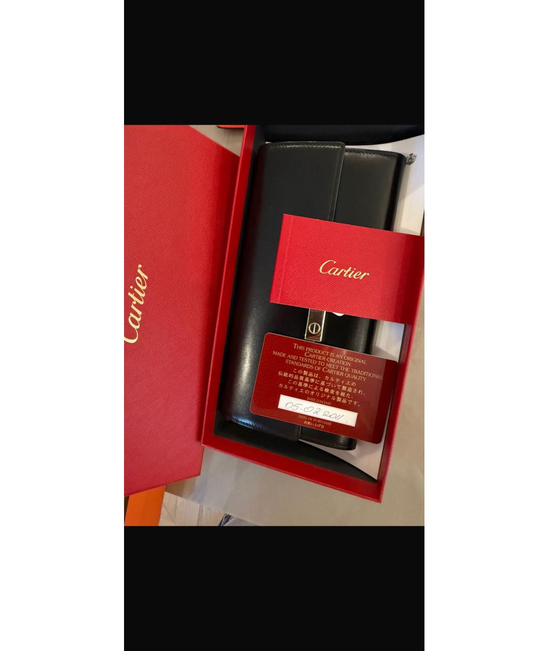 CARTIER Черный кожаный кошелек, фото 4