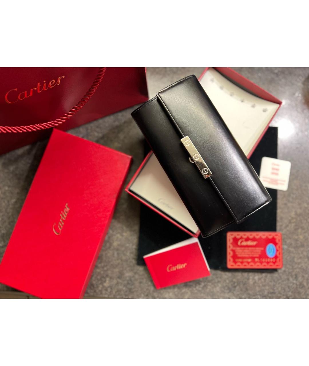 CARTIER Черный кожаный кошелек, фото 2