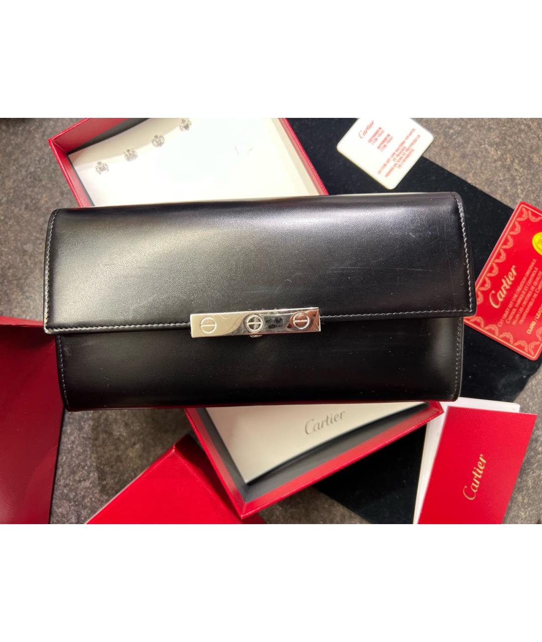 CARTIER Черный кожаный кошелек, фото 3
