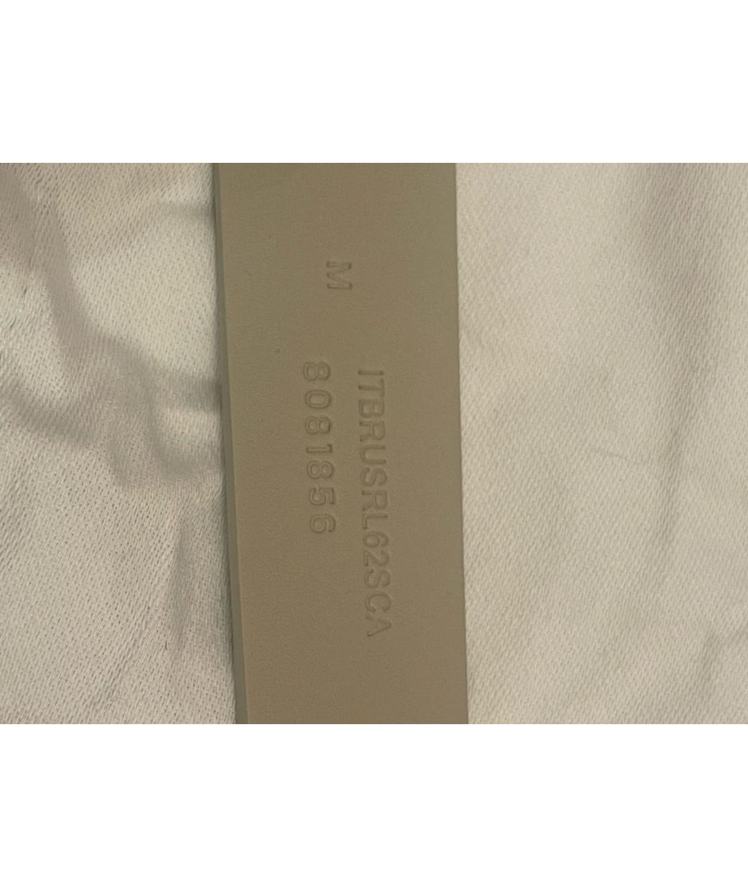 BURBERRY Бежевый кожаный ремень, фото 3