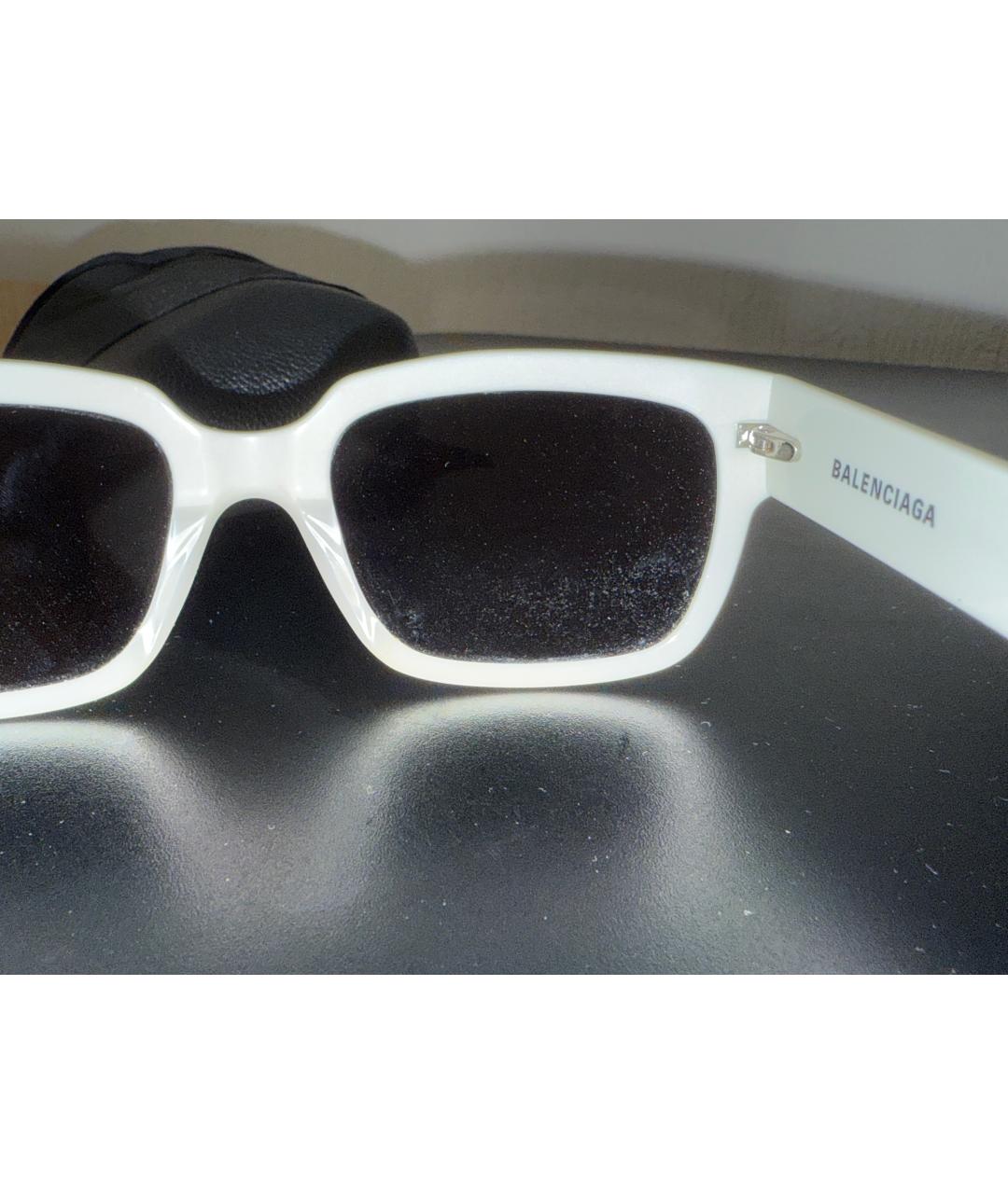 BALENCIAGA Белые пластиковые солнцезащитные очки, фото 5