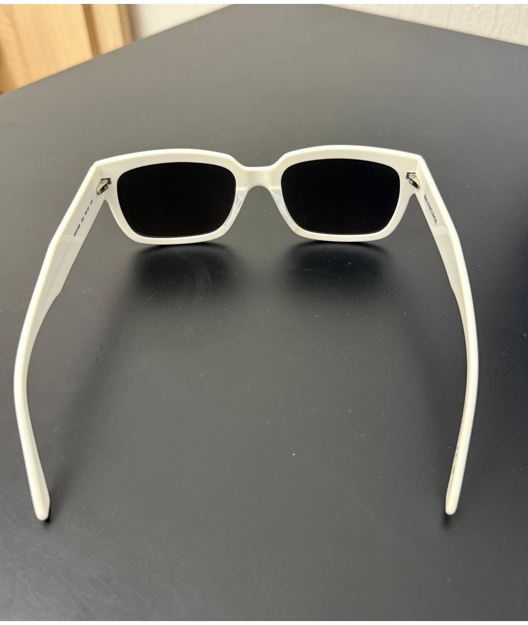 BALENCIAGA Белые пластиковые солнцезащитные очки, фото 3