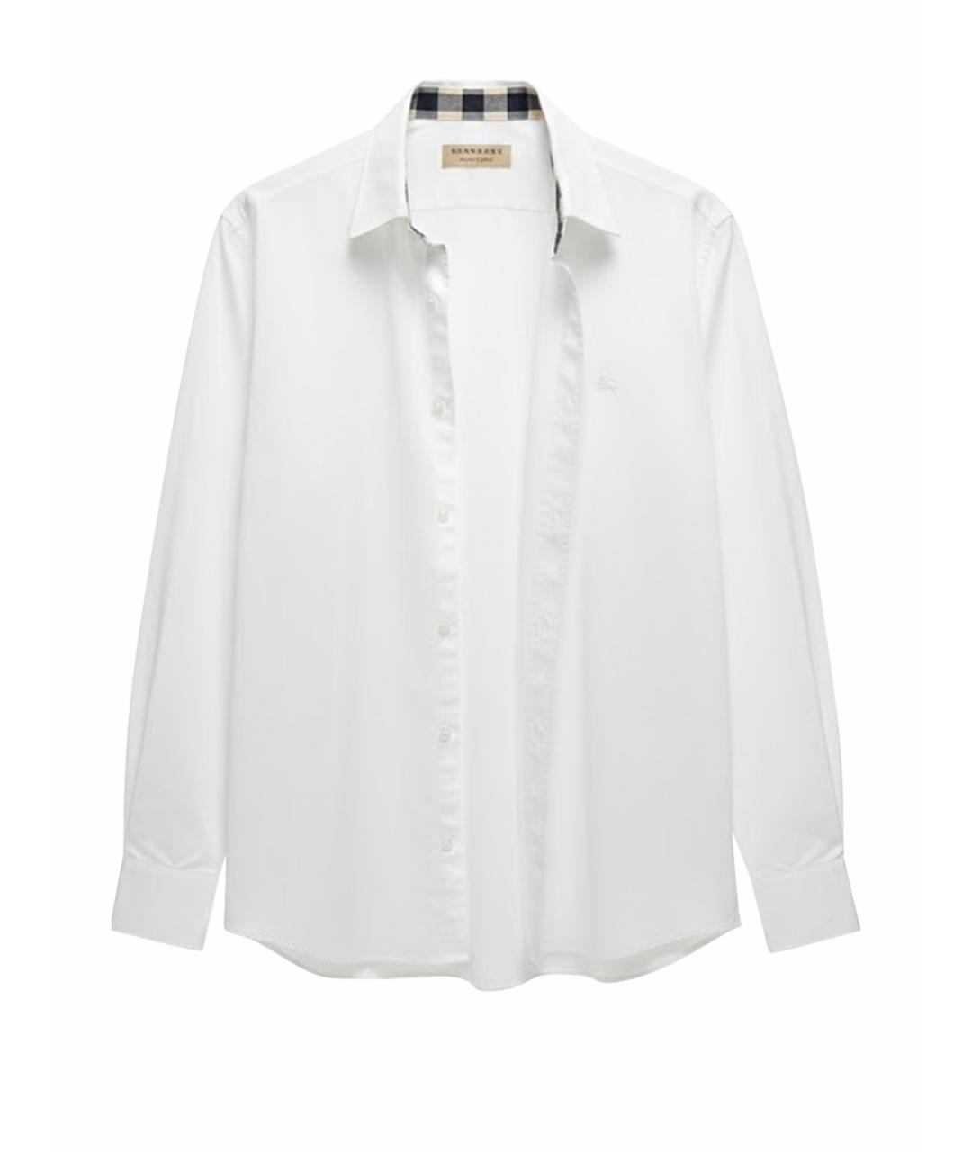 BURBERRY Белая хлопко-полиэстеровая классическая рубашка, фото 1